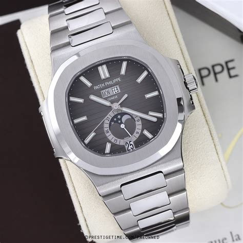 patek philippe nautilus annual calendar men& 39|Patek Philippe annual calendar moonphase.